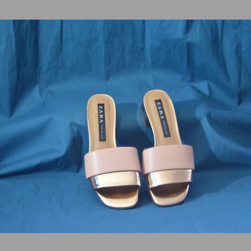 Zara Pink & Gold Slides